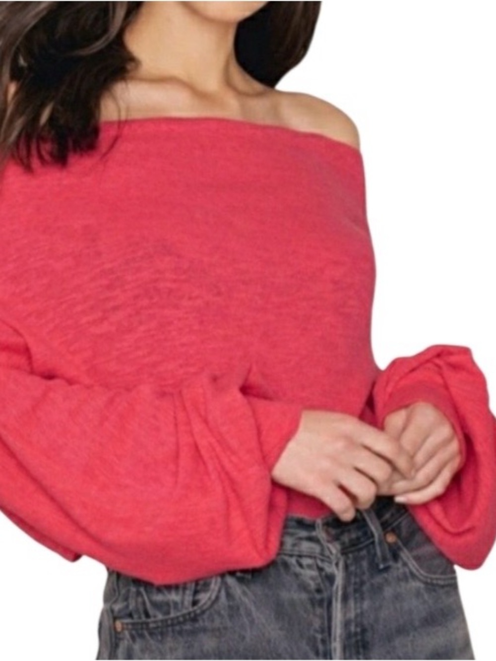We The Free Off-Shoulder Long Sleeve Coral Skyline Thermal, XS